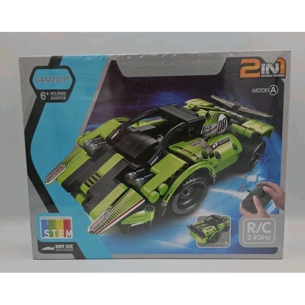 Gamzoo Mechanical Master 2 in 1 RC Car Building Bricks STEM Set 8020 335pcs NEW